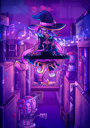 A scene modeled to look like a Pokemon card, to practice dramatic perspective in characters